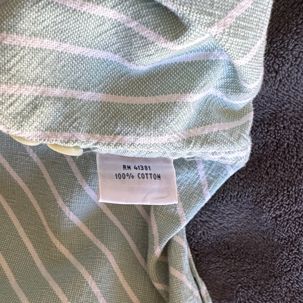 Ralph Lauren Mint Striped Pullover Shirt - 100% cotton - university Oxford - Picture 3 of 7